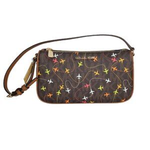 Michael Kors Jet Set Airplane Print Pouchette Bag